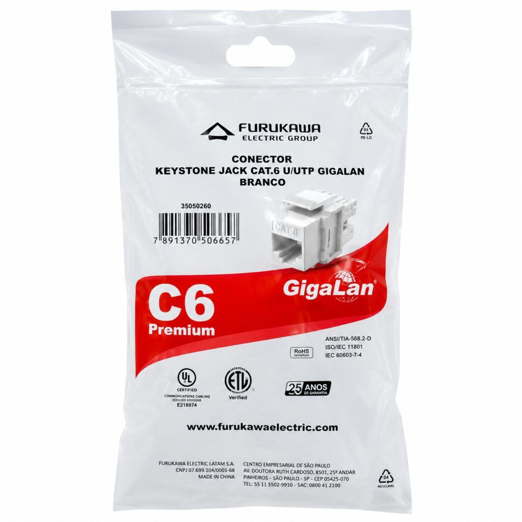 Keystone CAT6 Furukawa Gigalan Branco
