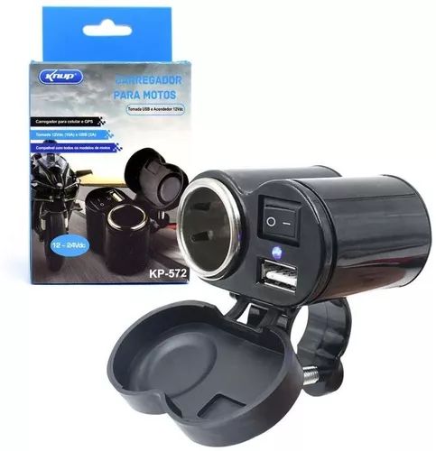Carregador para Moto 12V Universal com Porta Usb KNUP