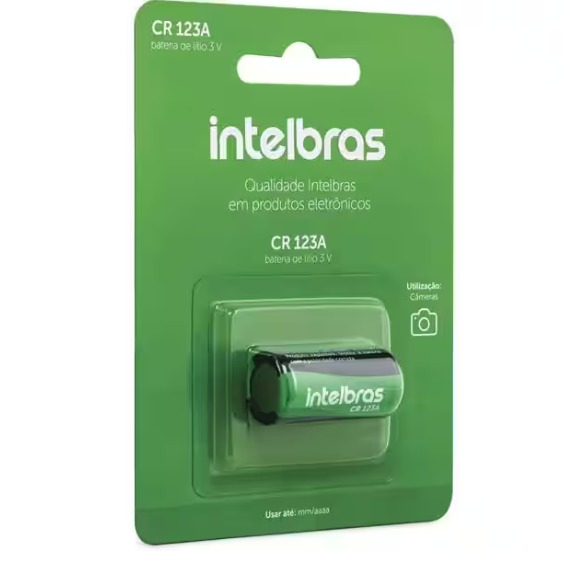 Bateria de lítio, 3v, CR123A, Intelbras