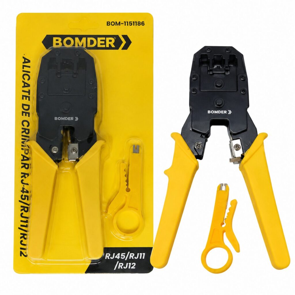 Alicate de Crimpar Profissional Bomder RJ45, RJ12 e RJ11