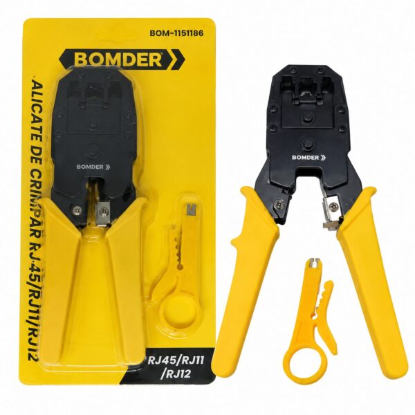 Alicate de Crimpar Profissional Bomder RJ45, RJ12 e RJ11